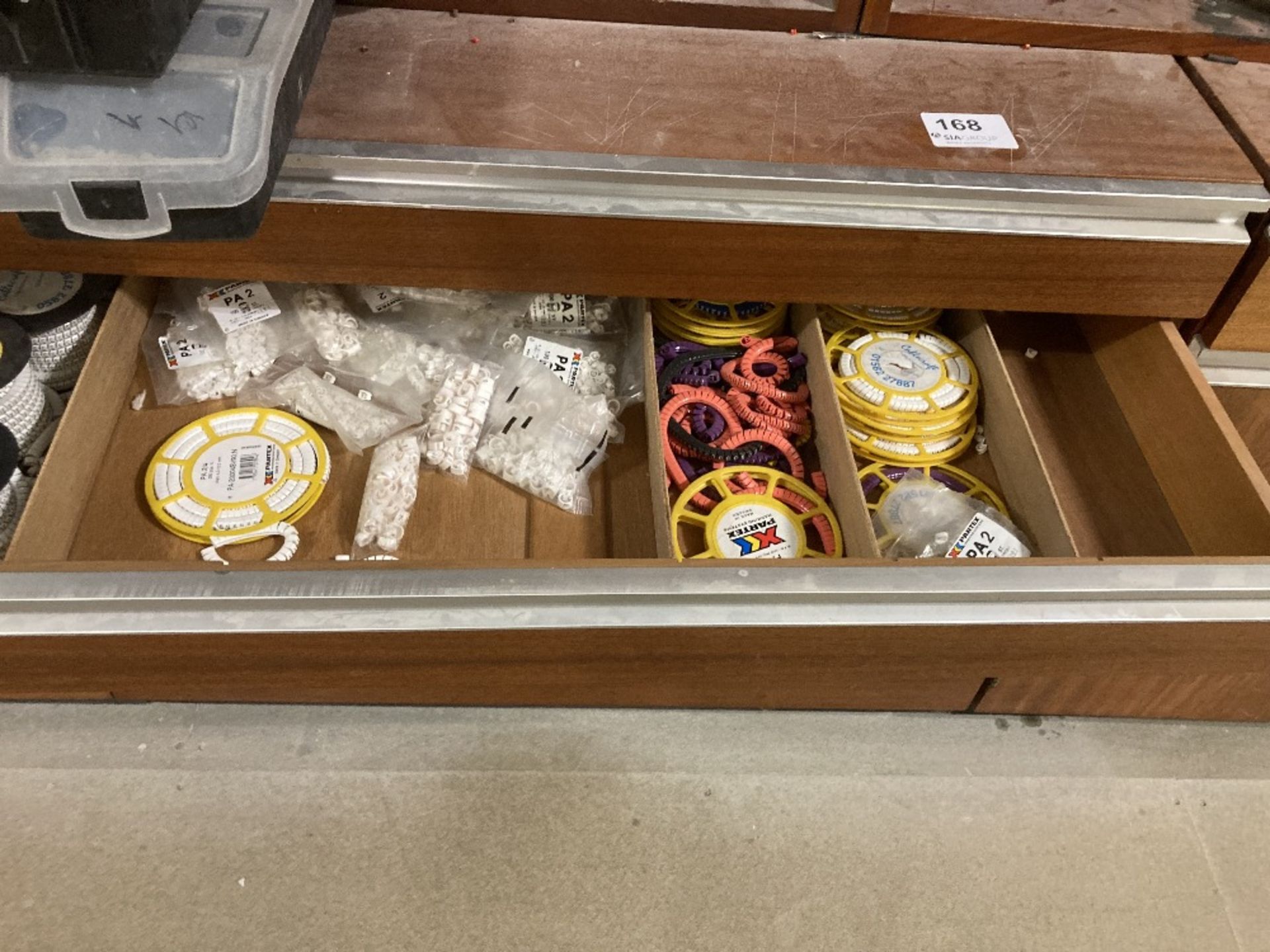 (4) Wooden Drawers & (2) Wooden Cupboards To Comprise Of Electrical Tape, Caution Tape, Amp Plugs, - Bild 17 aus 22