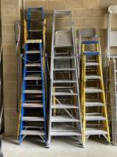(3) Various Rung Ladders With Modern Safety Extensions