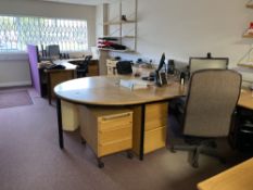 Office With Contents To Include Various Furniture, Chairs, Shelving And Landline Phones