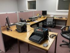 Office With Contents To Include Various Furniture, Chairs, Floor Standing Screens, Landline Phones