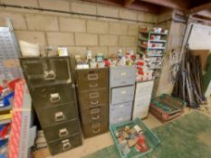 Consumable Stock, Racks and (4) Filing Cabinets