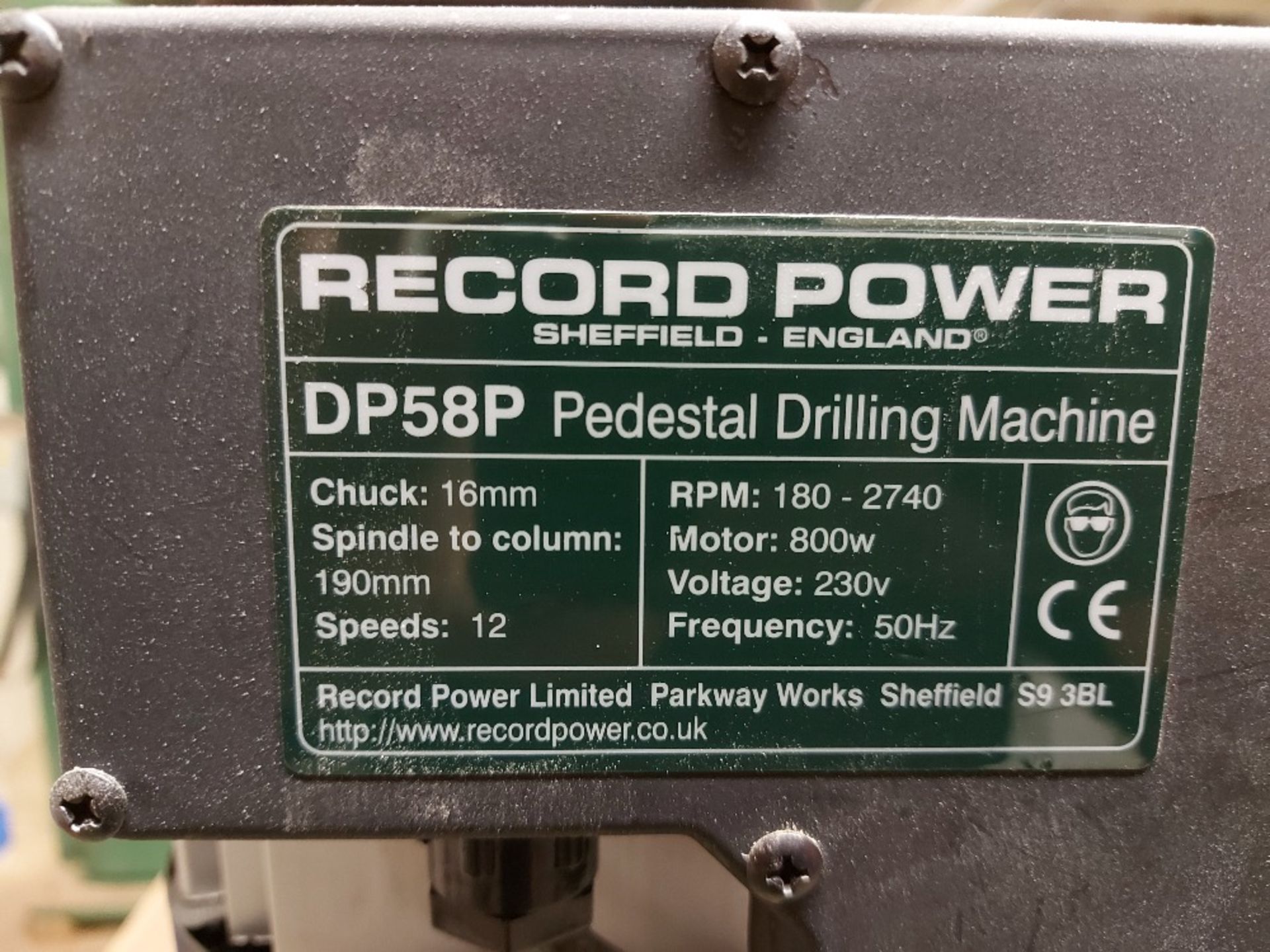 Record Power DP58P Heavy Duty Pedestal Drill - Image 4 of 5