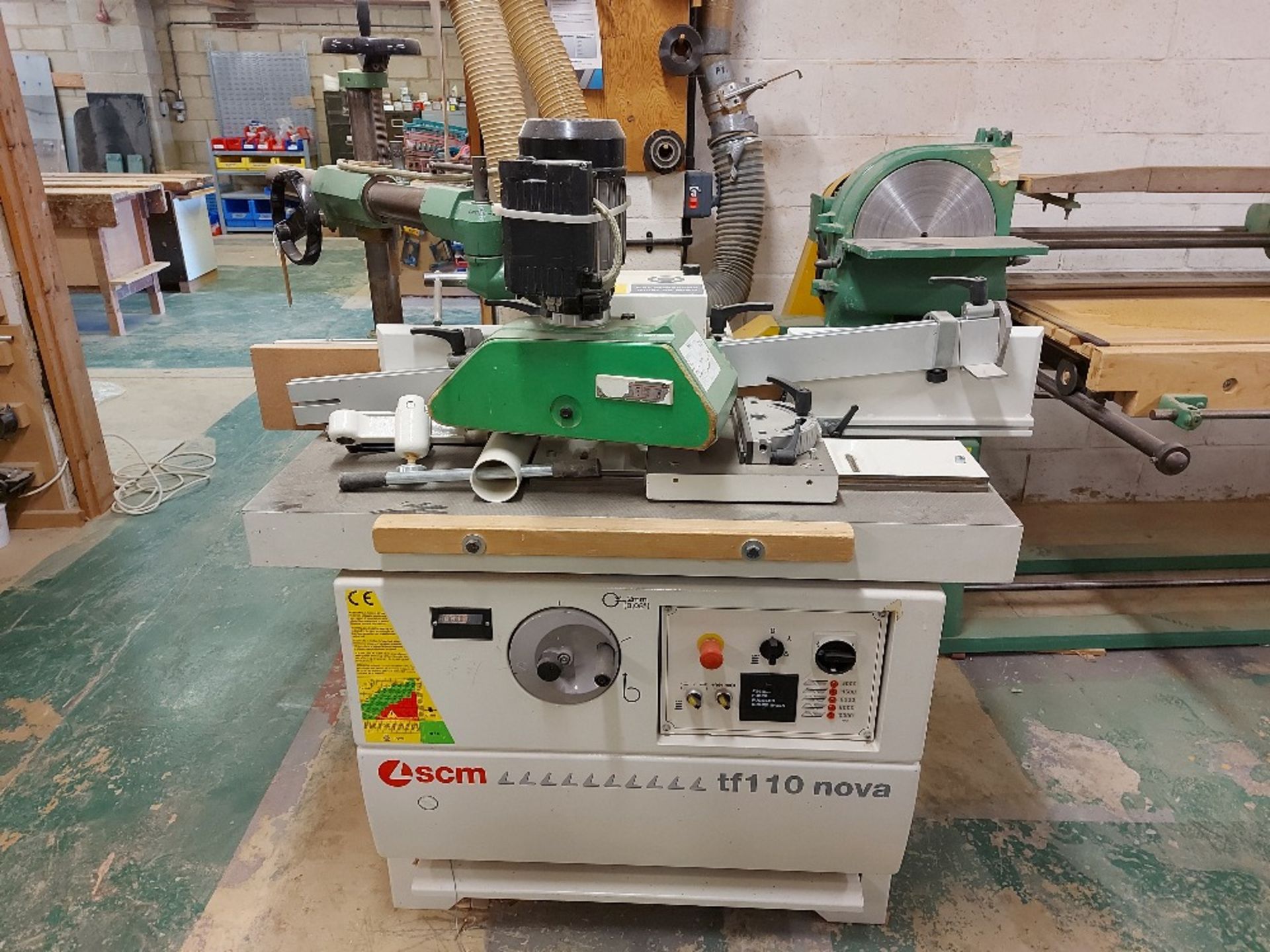 SCM TF 110 Nova Spindle Moulder with Maggi Steff Power Feed Unit