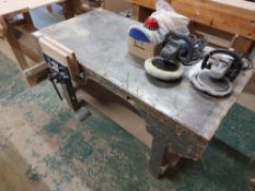 Wooden Workbench with Record 53E Vice