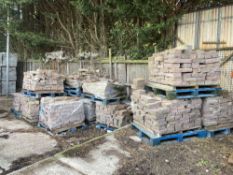 (12) Pallets of Rough Cut Cobble Granite Blocks
