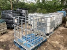 (5) 1000L Caged Water Stillages & Palletised Stillage