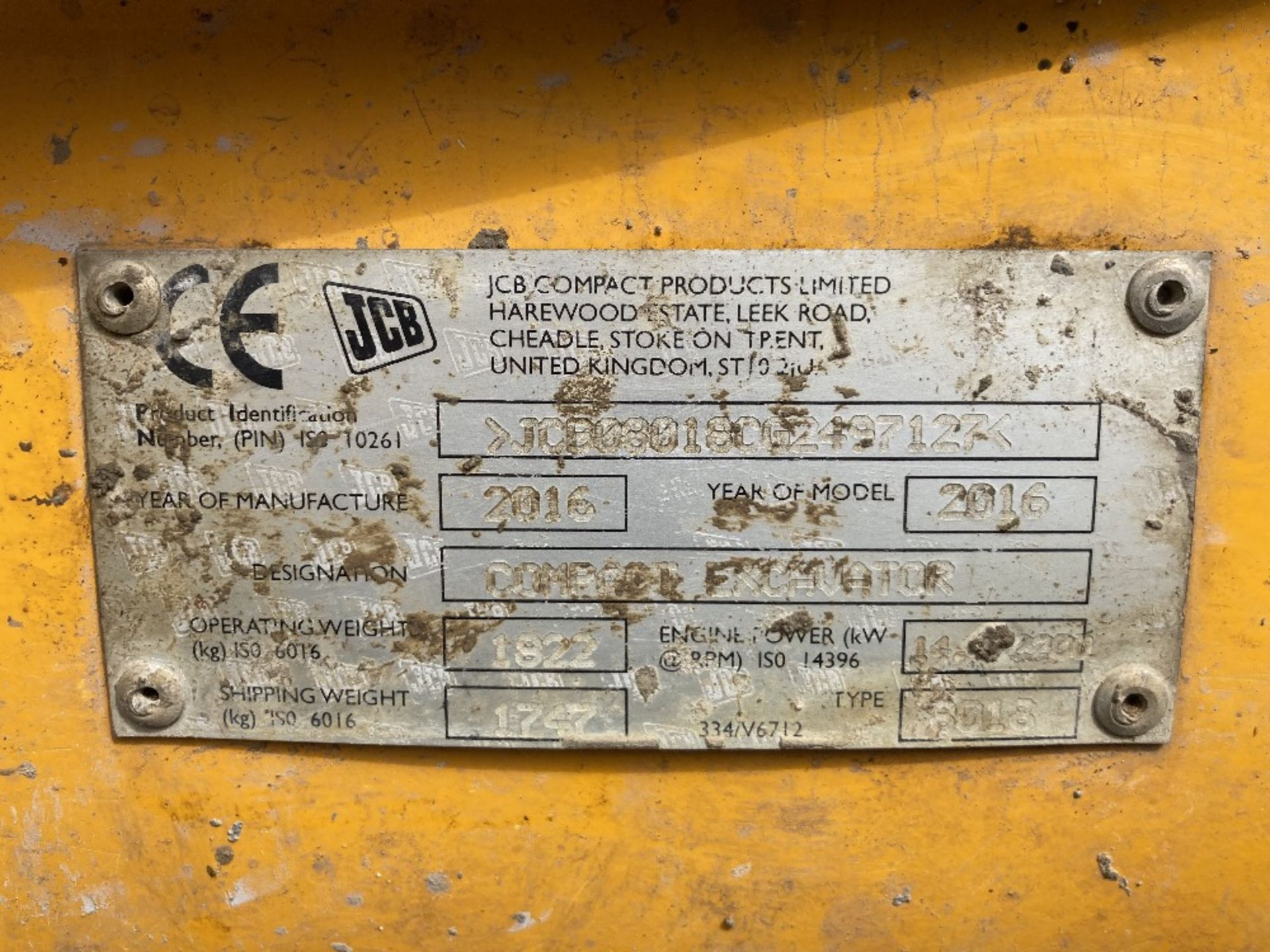 JCB 8018 CTS 1.8 Tonne Mini Excavator - Image 17 of 17