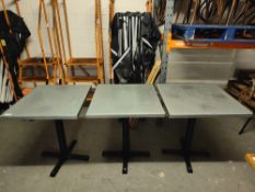 (3) Metal Top Two Person Dining Tables