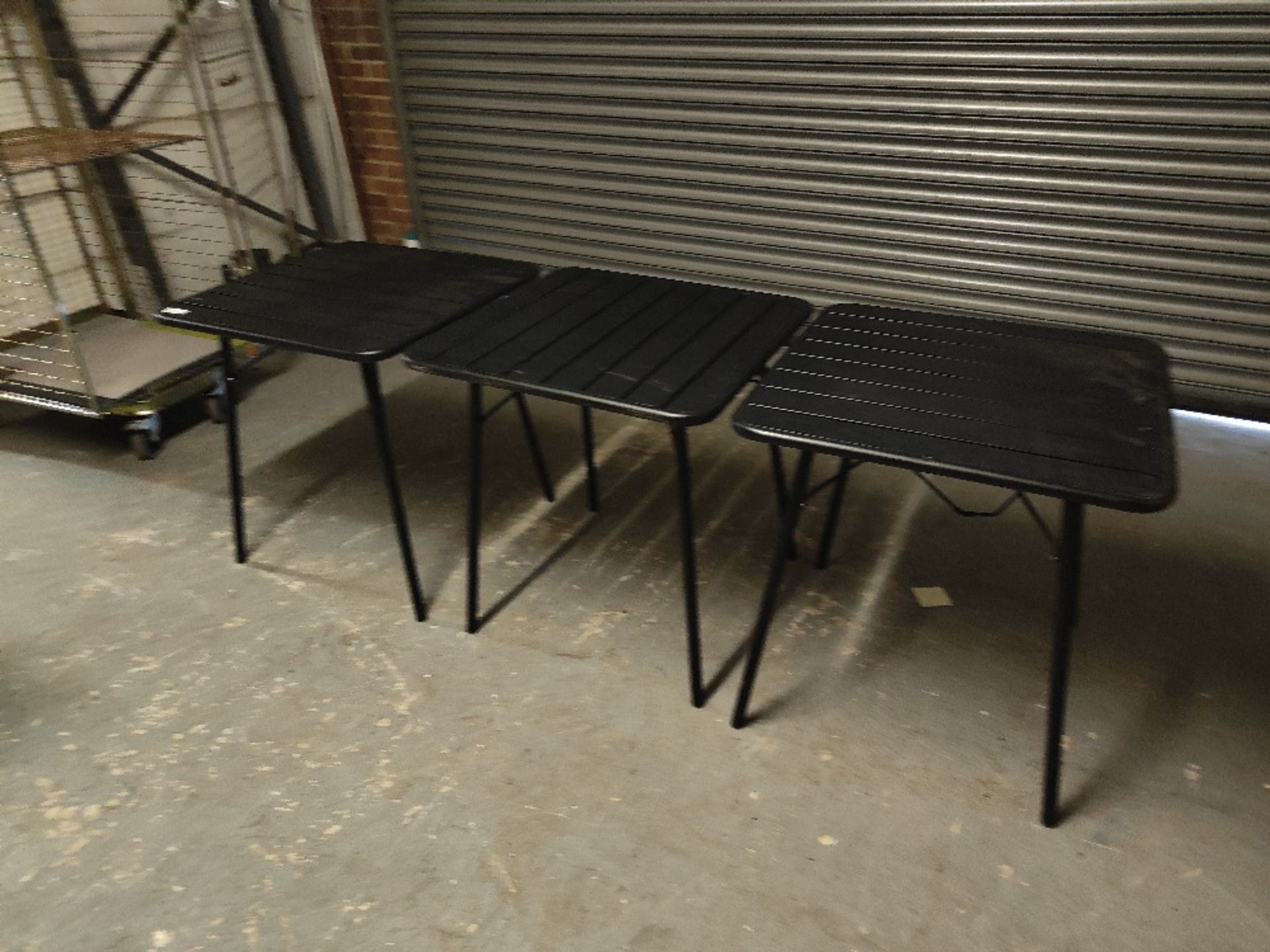 (3) Metal Colapsible Two Person Dining Tables - Image 3 of 3