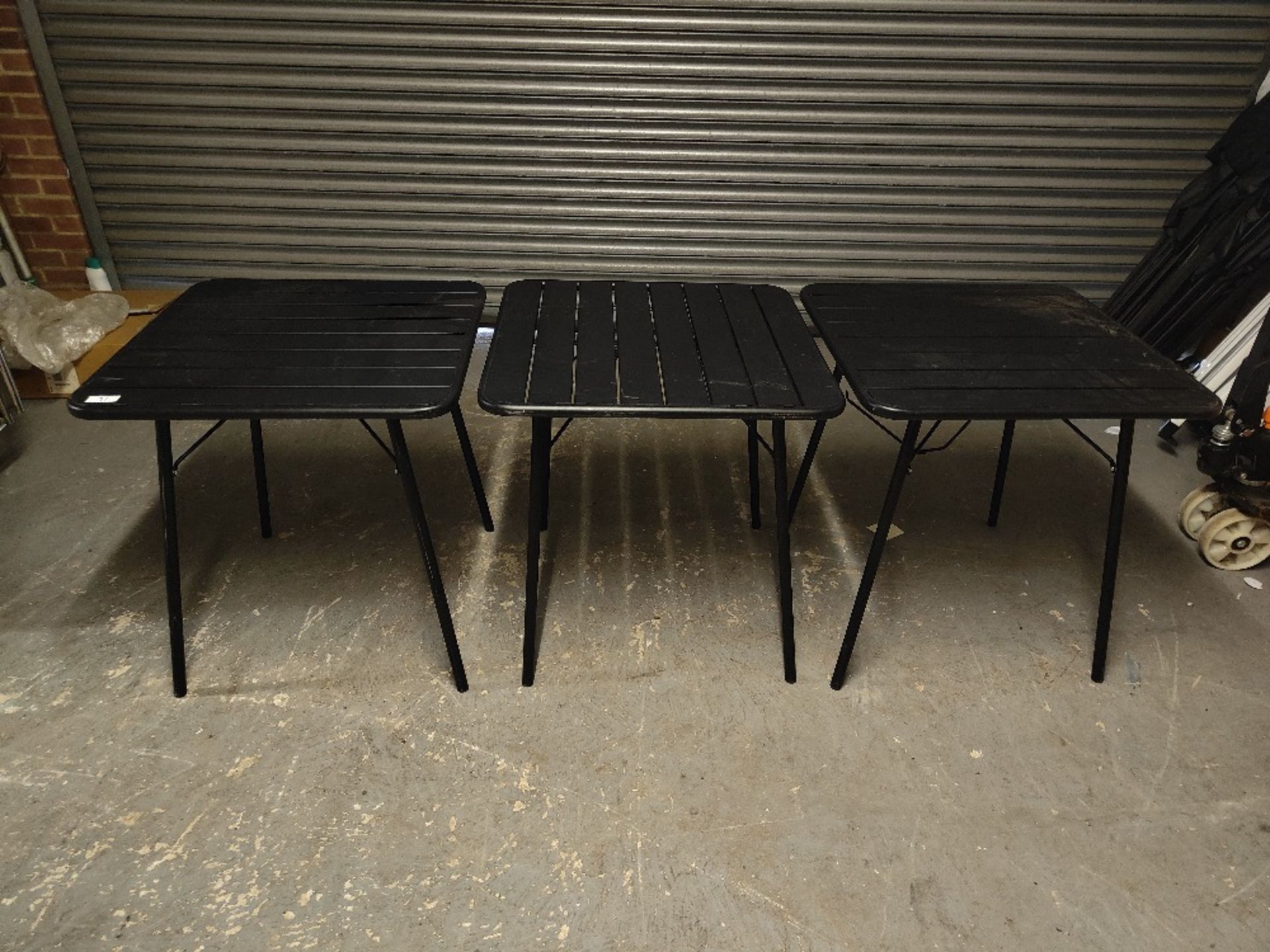(3) Metal Colapsible Two Person Dining Tables
