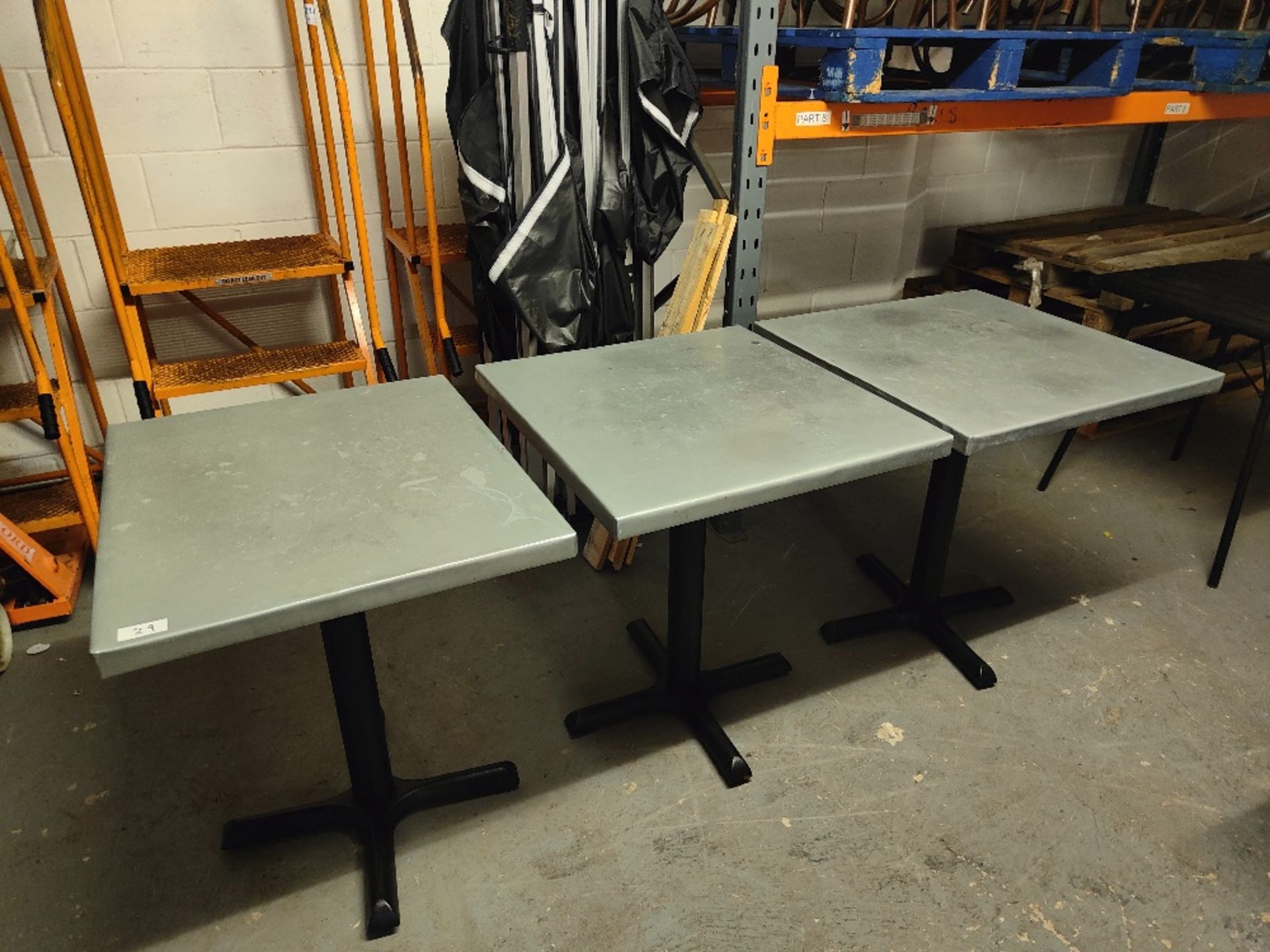 (3) Metal Top Two Person Dining Tables - Image 2 of 5