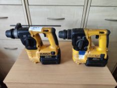 (2) Dewalt DC223 SDS hammer drills with batteries