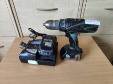 Hitachi cordless drill with (2) batteries and charger