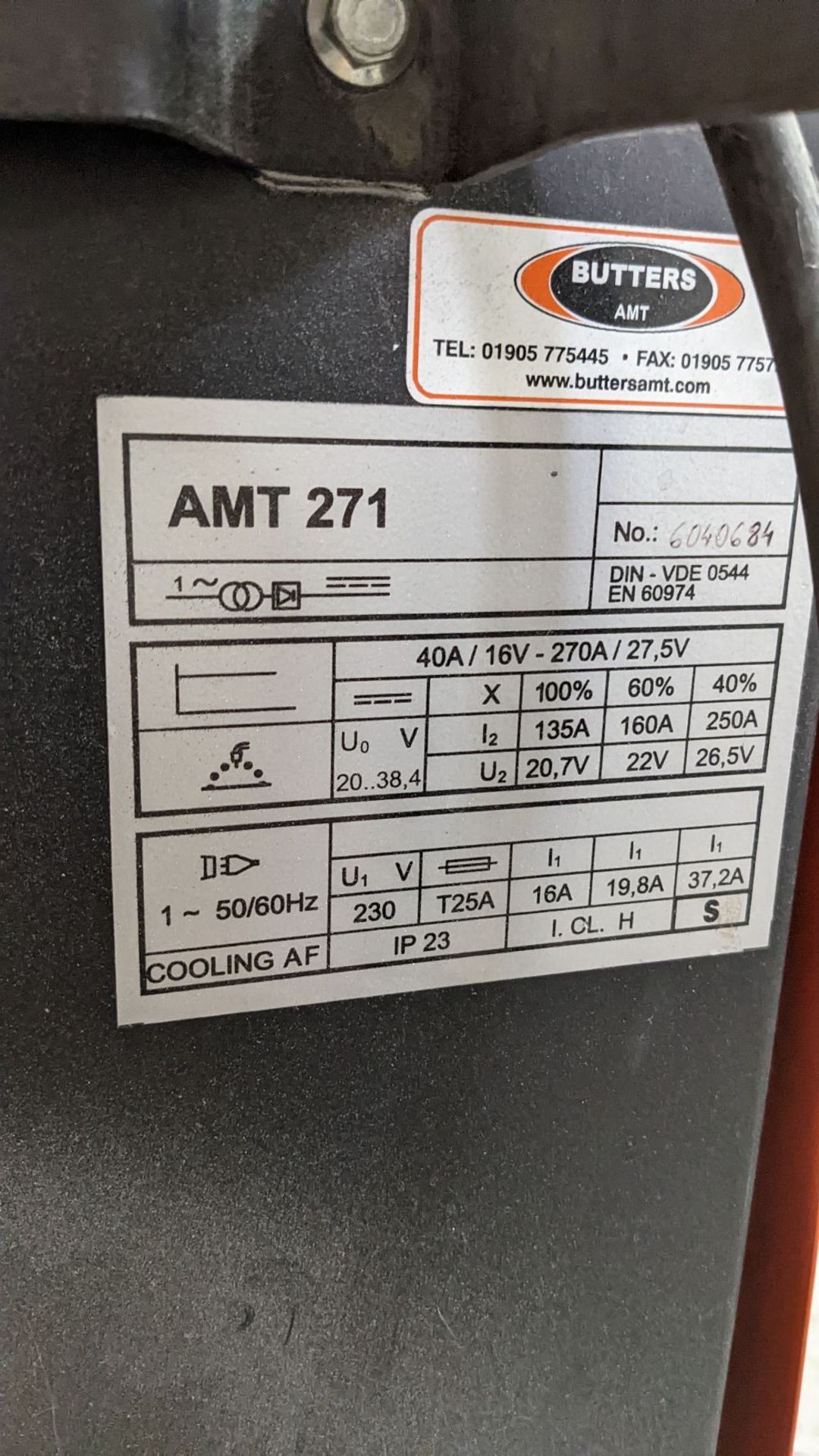 Butters AMT 271 MIG welder - Image 3 of 4