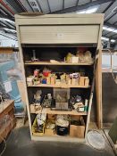 Metal cabinet with contents as lotted
