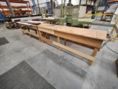 (4) Wooden workbenches with contents