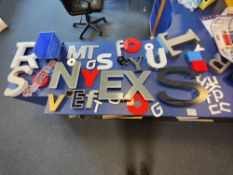 Quantity of various signage letters as lotted