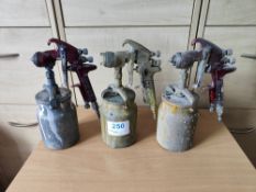 (3) Devilbiss pneumatic spray guns