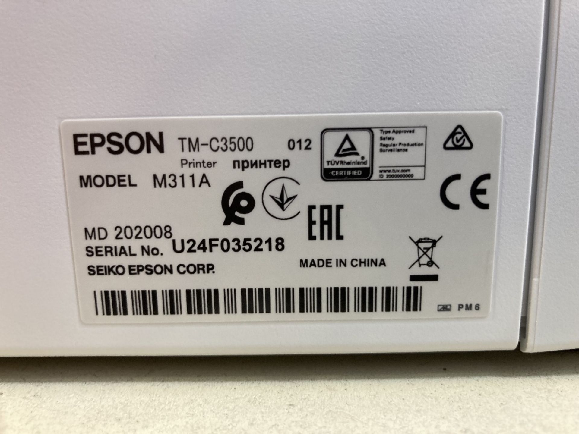 Epson TM-C3500 M311A Printer - Image 3 of 5