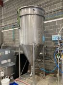 Unbranded stainless steel pressurised conical vessel