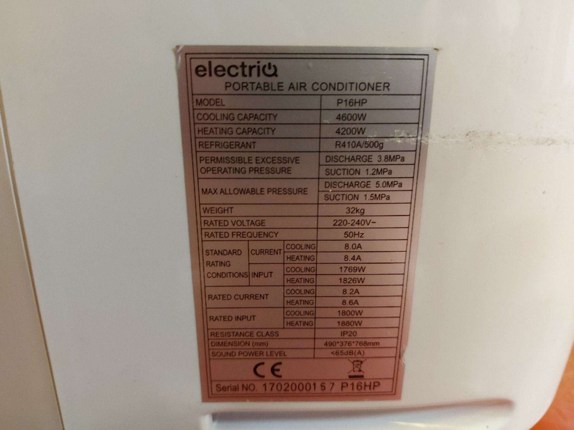 Electriq P16HP Portable Air Conditioner - Image 4 of 4
