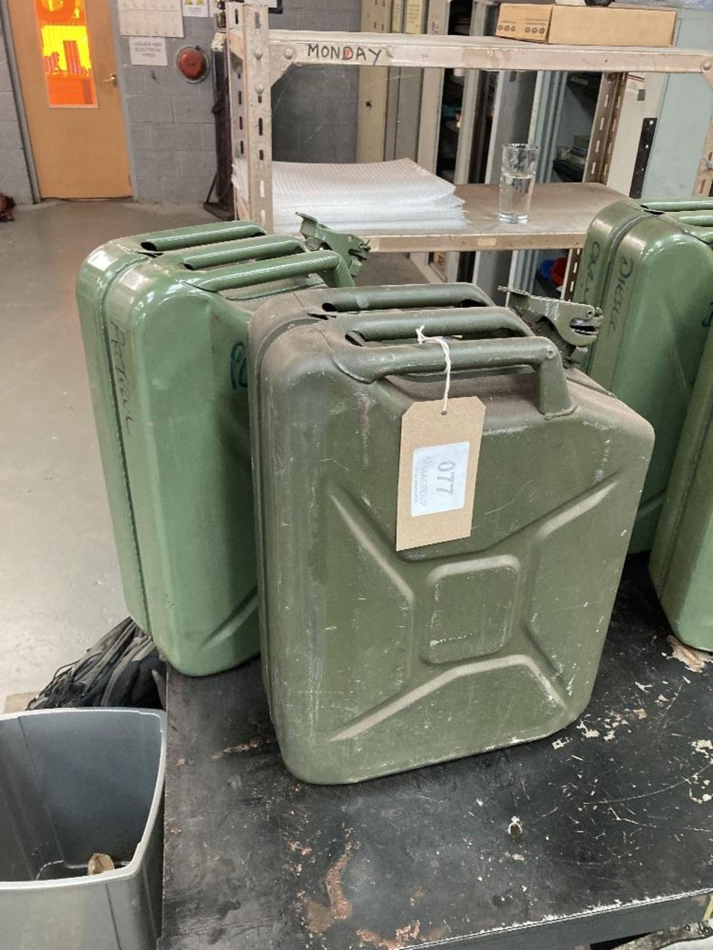 (2) Steel jerry cans