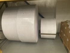 (16) Various Full And Part Reels Of White Forms Paper with side sprockets