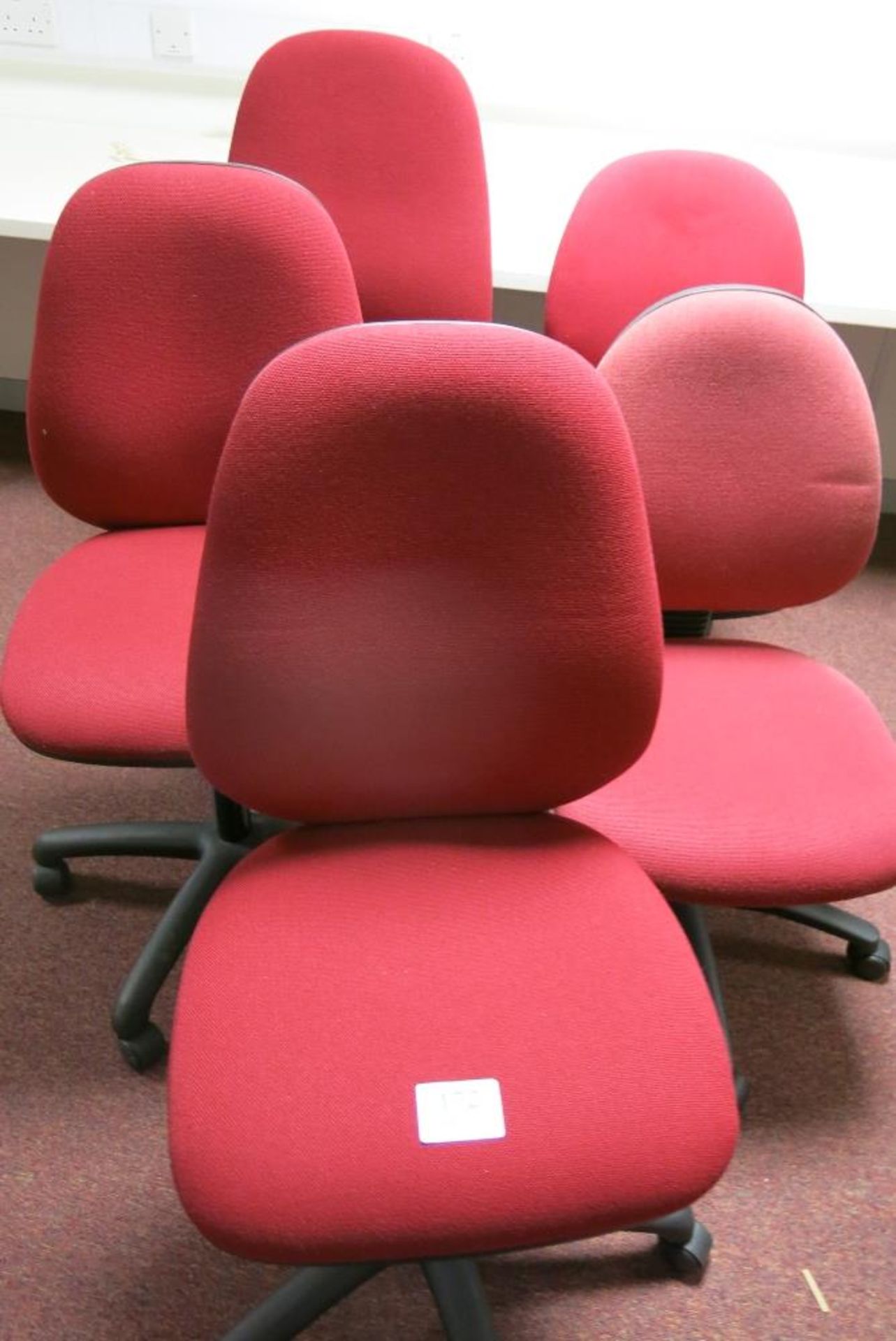 (5) Red Fabric Operator Chairs