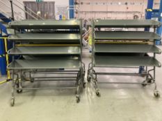 (5) Four Tier A-Frame Mail Trolleys