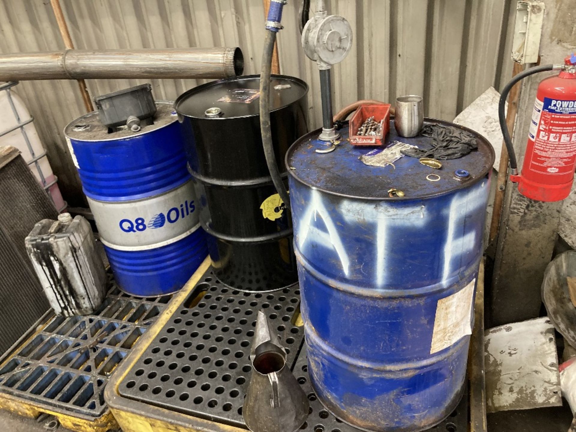 (2) Plastic oil drum drip trays, Contents, IBC Containing Calfrost 50 & Piusi Hand Pump - Image 11 of 11