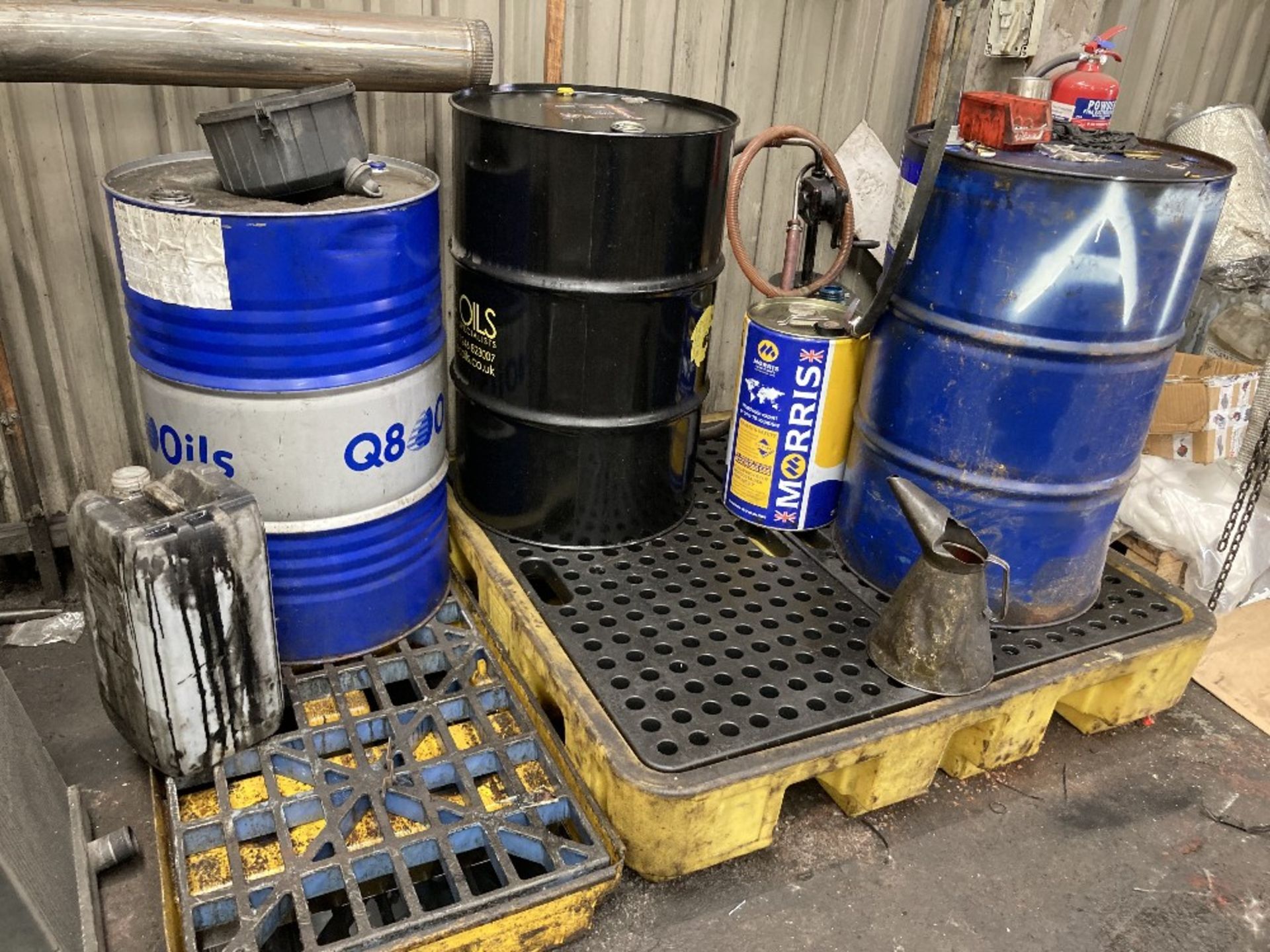 (2) Plastic oil drum drip trays, Contents, IBC Containing Calfrost 50 & Piusi Hand Pump - Image 7 of 11