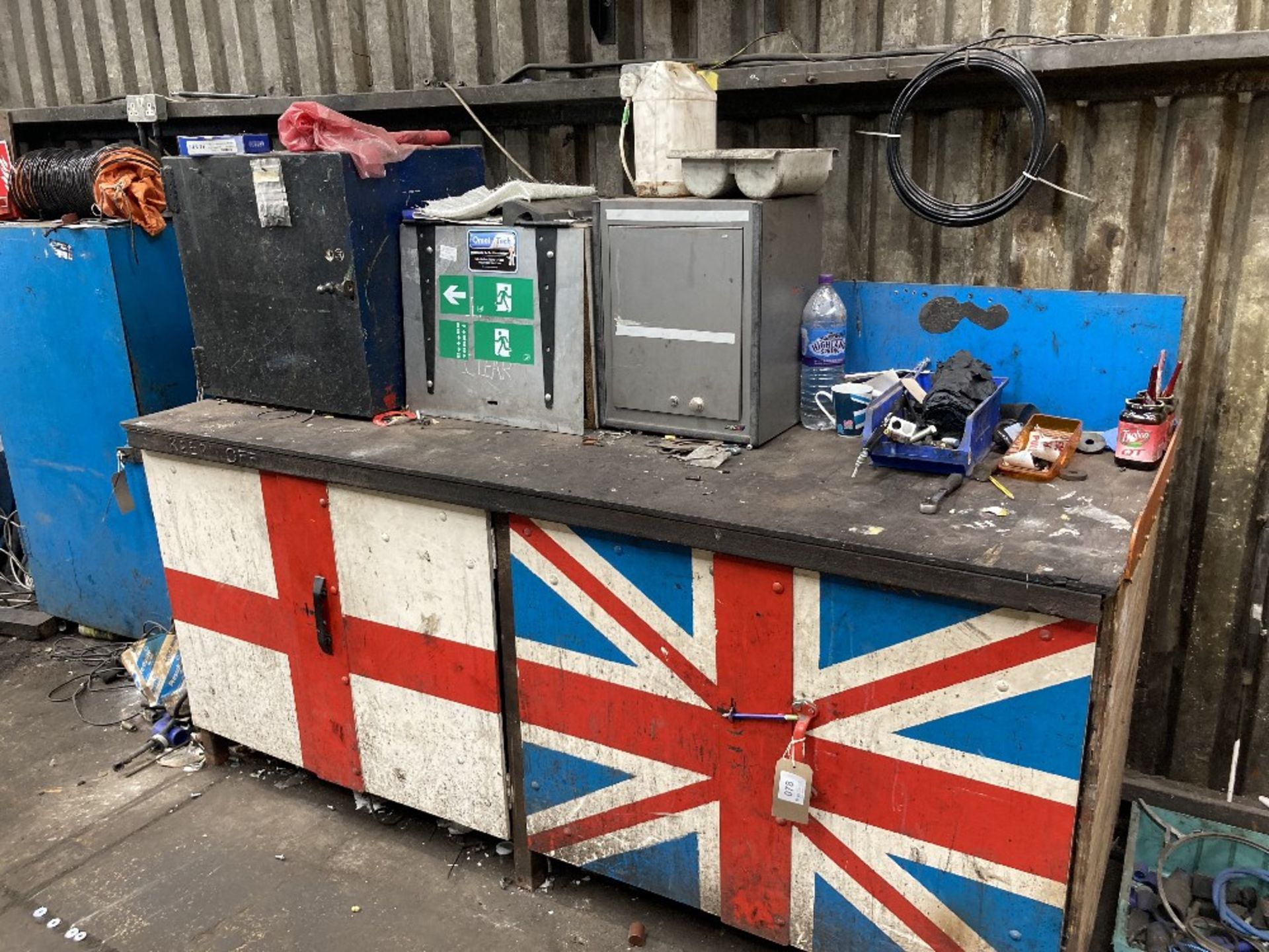 Steel Framed Wooden Top Workbench inc additional Storage Boxes & Contents - Image 2 of 9