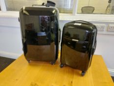 (2) Black Hard Back Suitcases