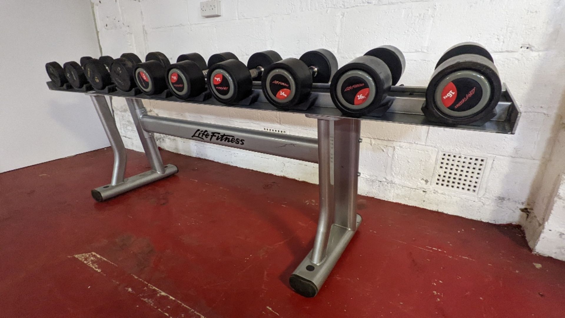 (3 Pairs) Life Fitness Dumbbells and (2 pairs) TuffTech Dumbbells with Life Fitness Rack - Image 4 of 6