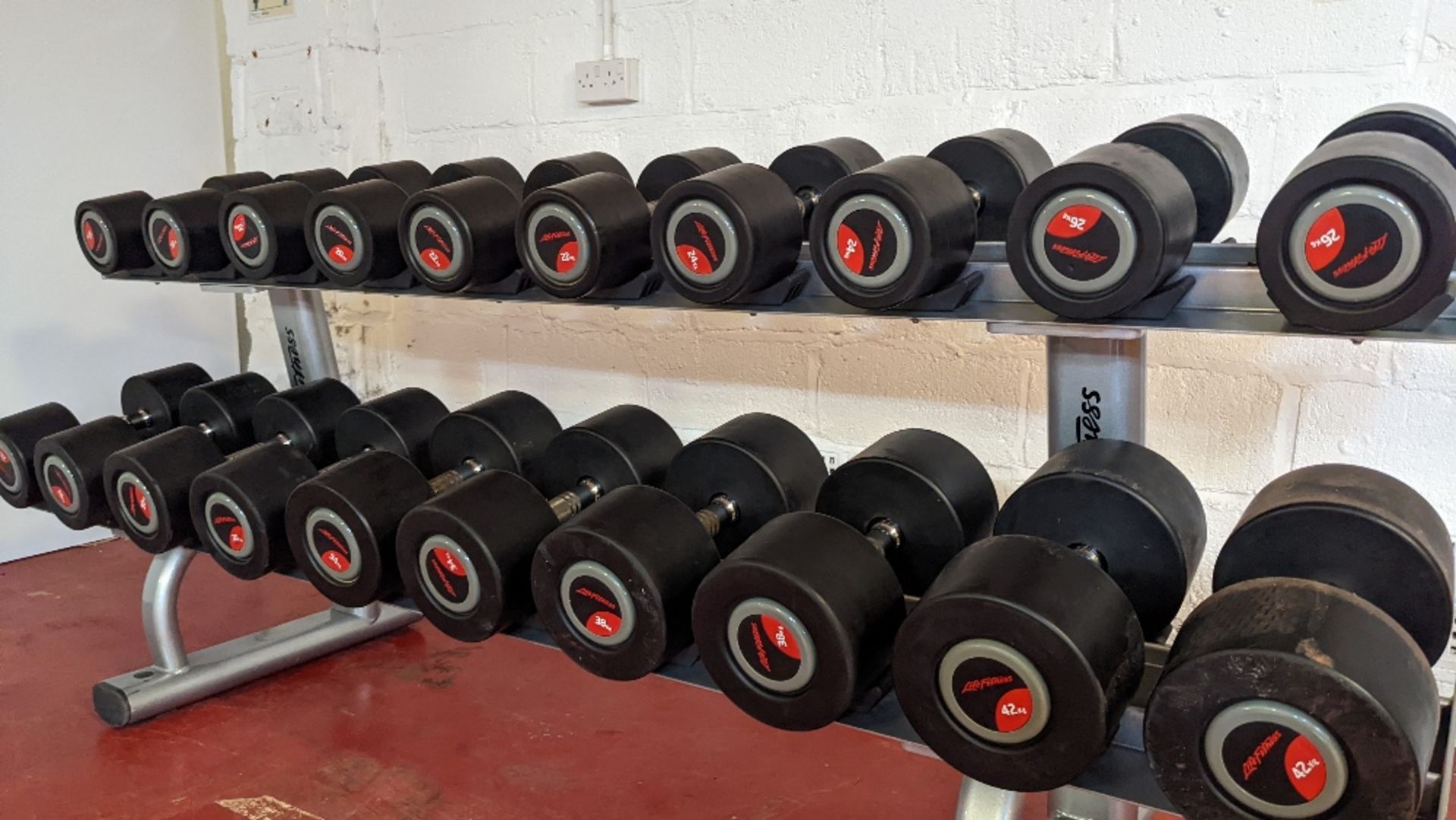 (10 Pairs) Life Fitness Dumbbells With Two Tier Rack - Image 6 of 7