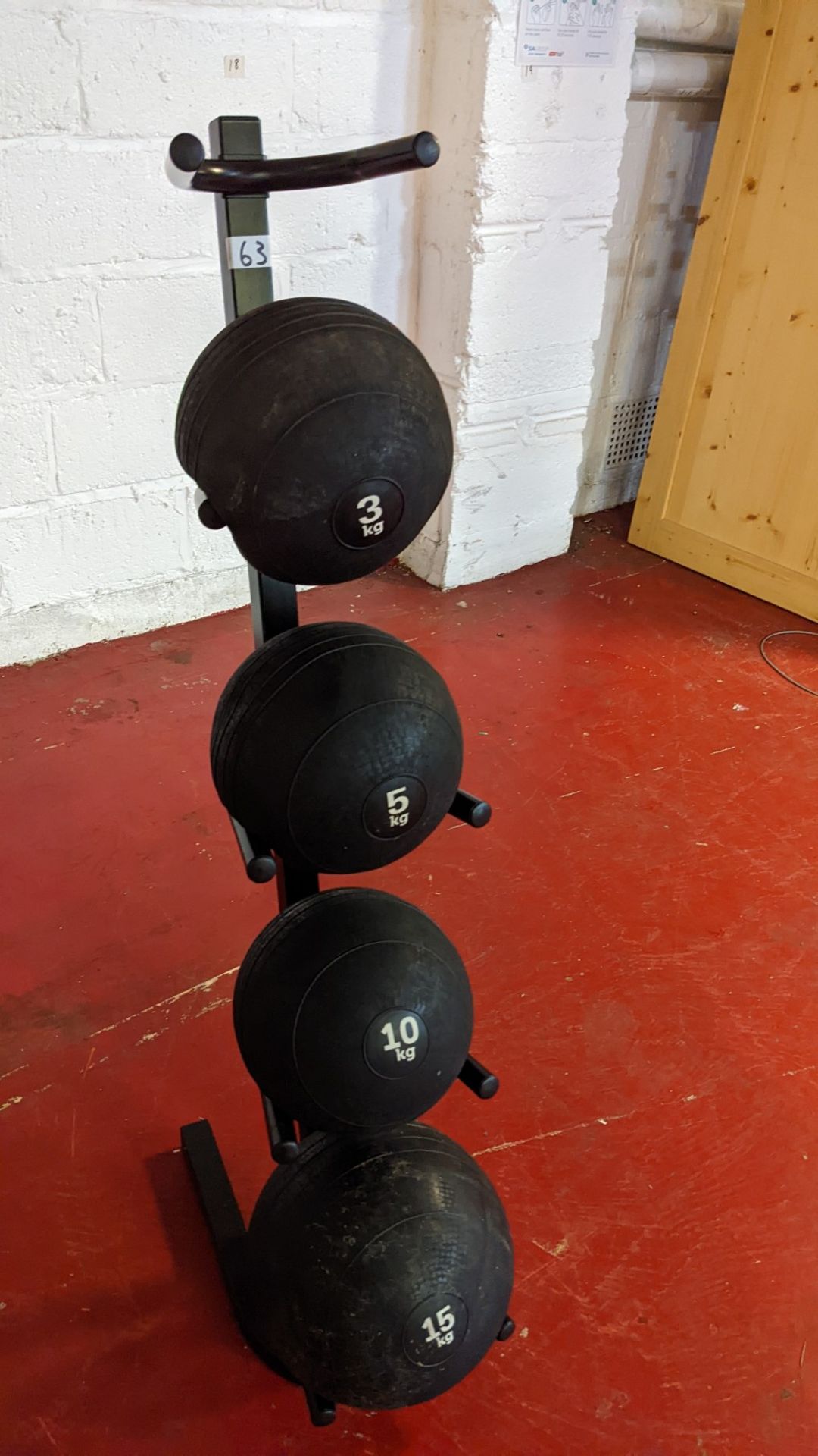 (4) Medicine Balls On Rack - Image 2 of 3