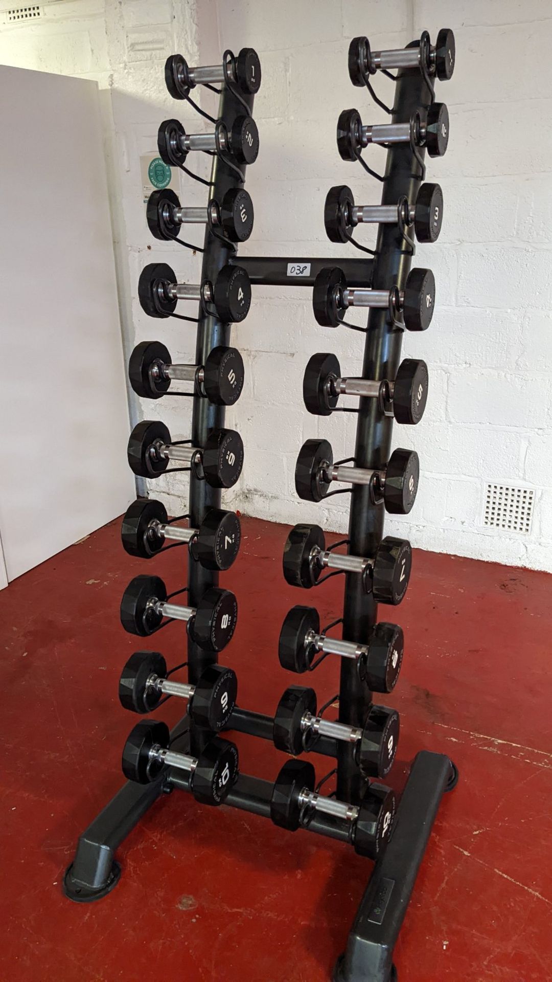 (10 Pairs) Physical Performance PU Dumbbells With Rack