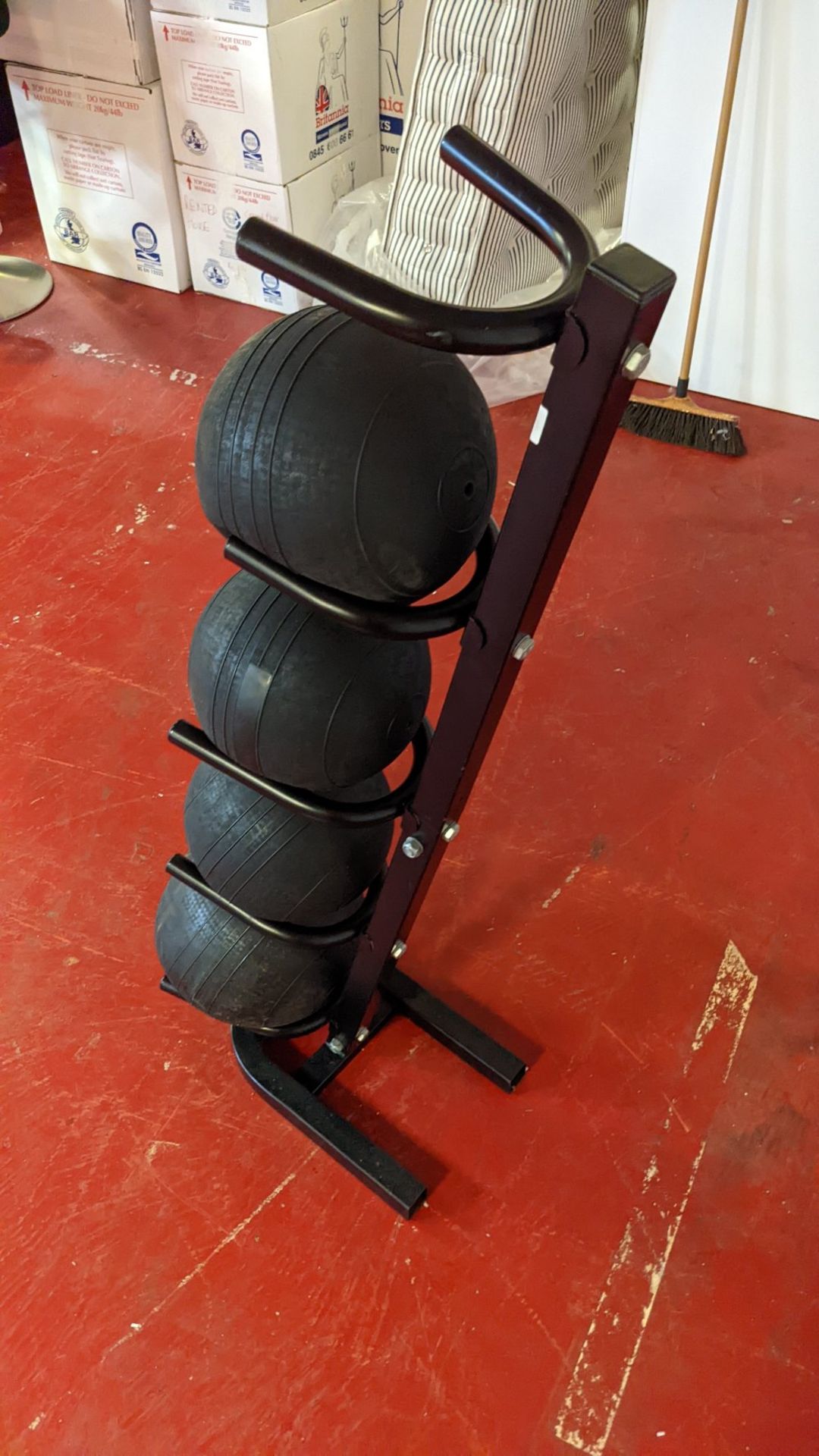 (4) Medicine Balls On Rack - Image 3 of 3