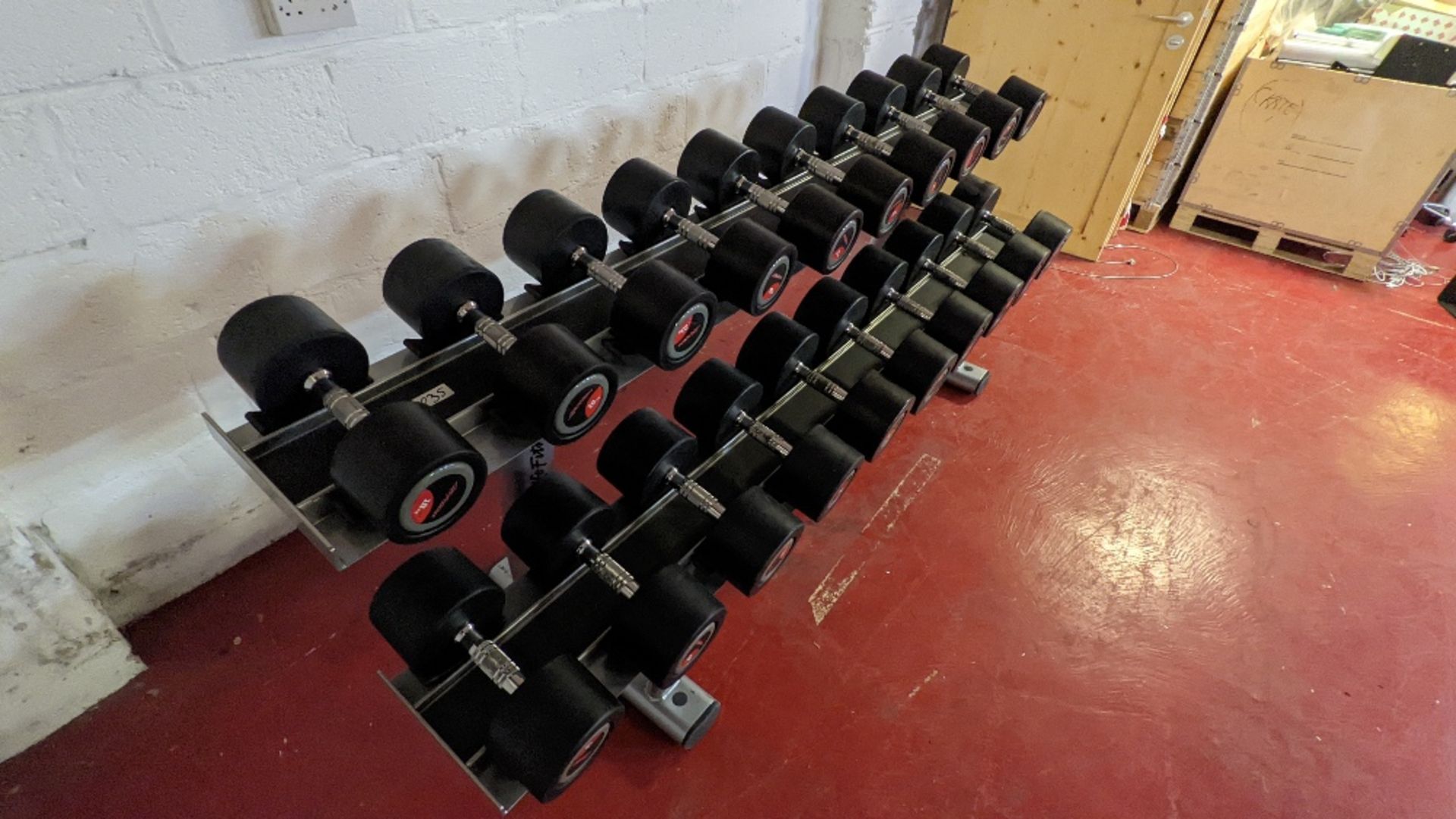 (10 Pairs) Life Fitness Dumbbells With Two Tier Rack - Image 4 of 7