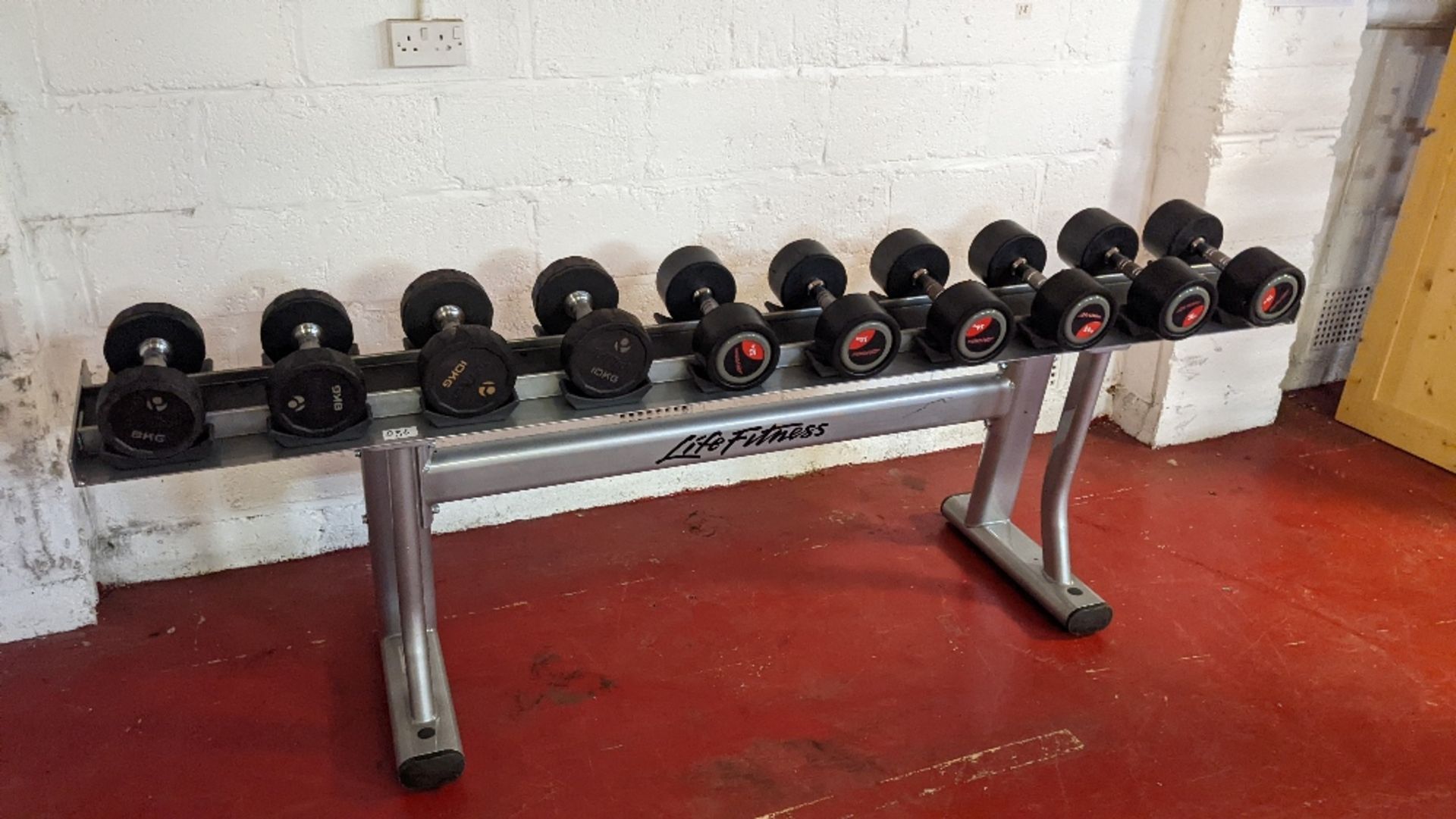 (3 Pairs) Life Fitness Dumbbells and (2 pairs) TuffTech Dumbbells with Life Fitness Rack - Image 2 of 6