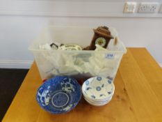 Box of Ornamental Bowls, Plates & Crockery