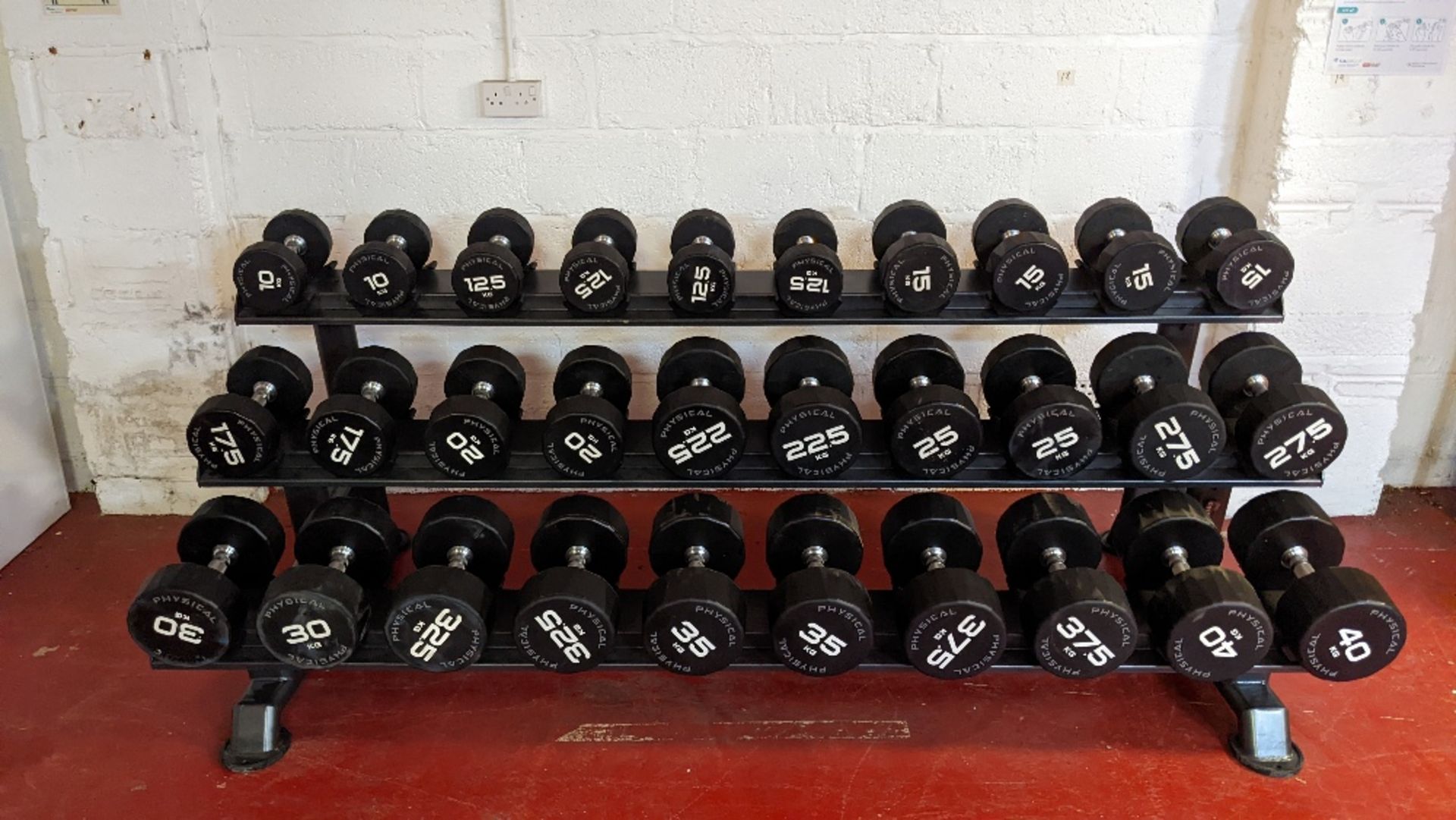 (15 Pairs) Physical Performance Dumbbells With Three Tier Rack