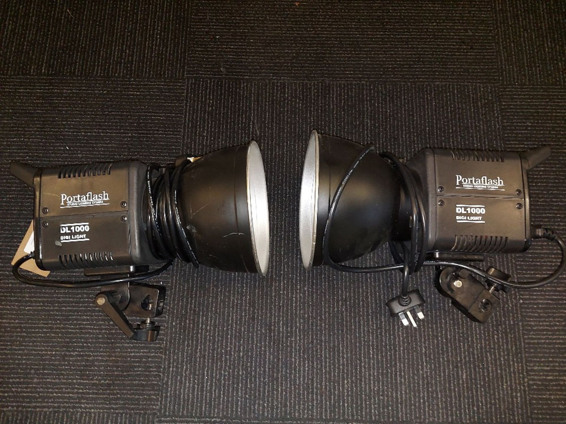 (2) Portaflash DL1000 Portable Studio Lights