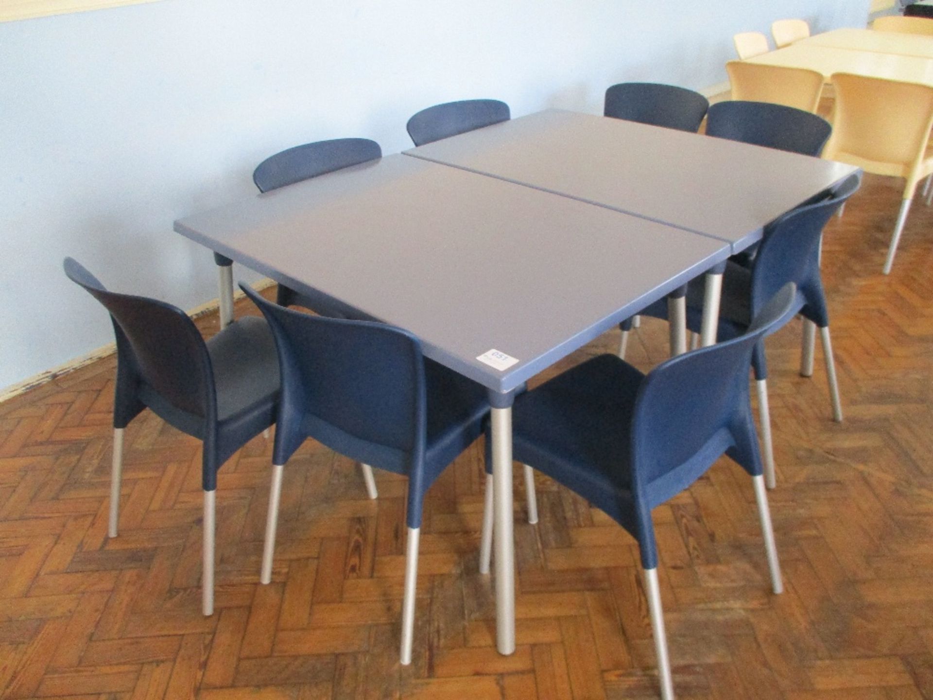 (2) Plastic Dining Tables and Chairs