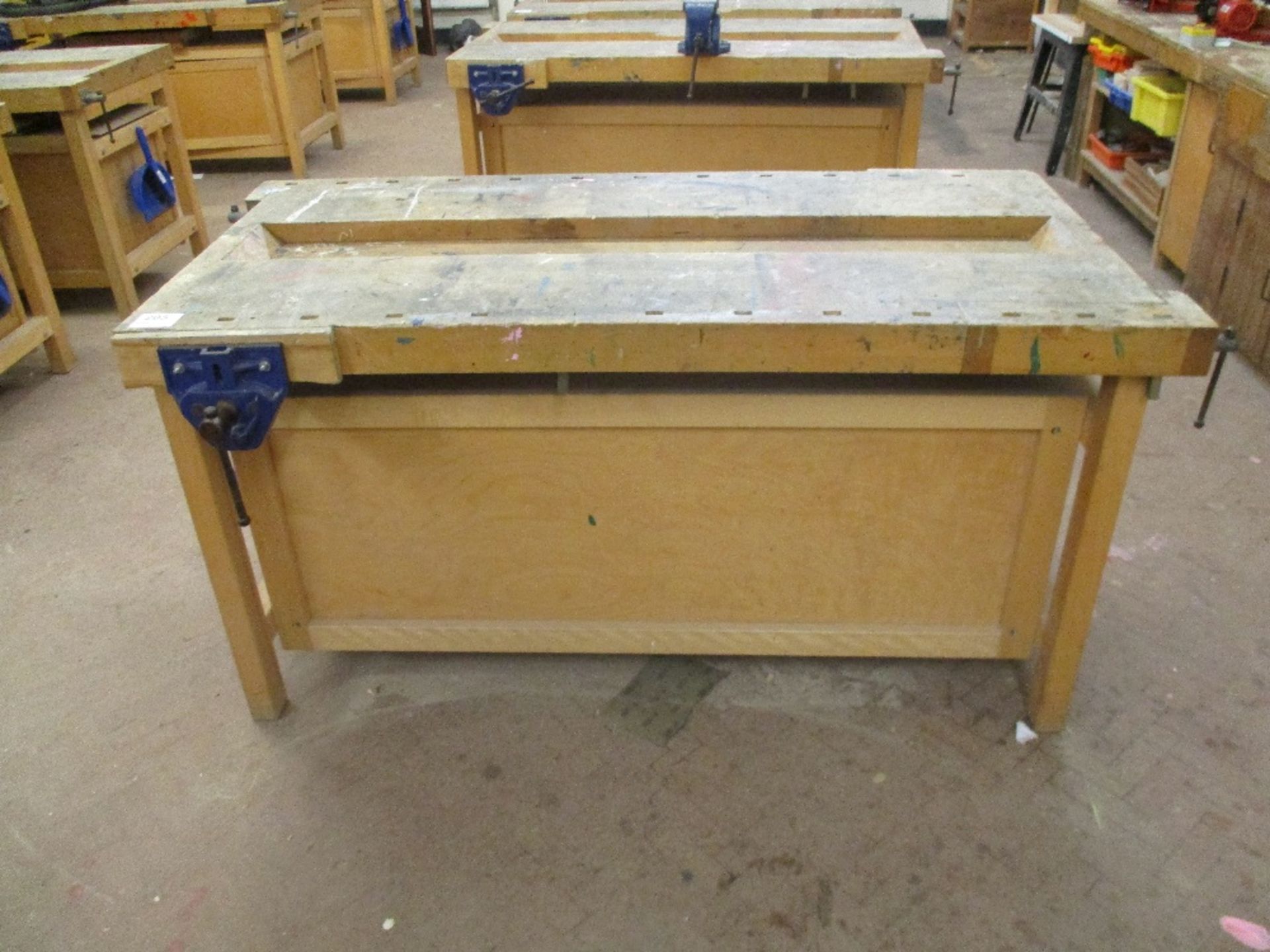 Pair of Wooden Workbenches