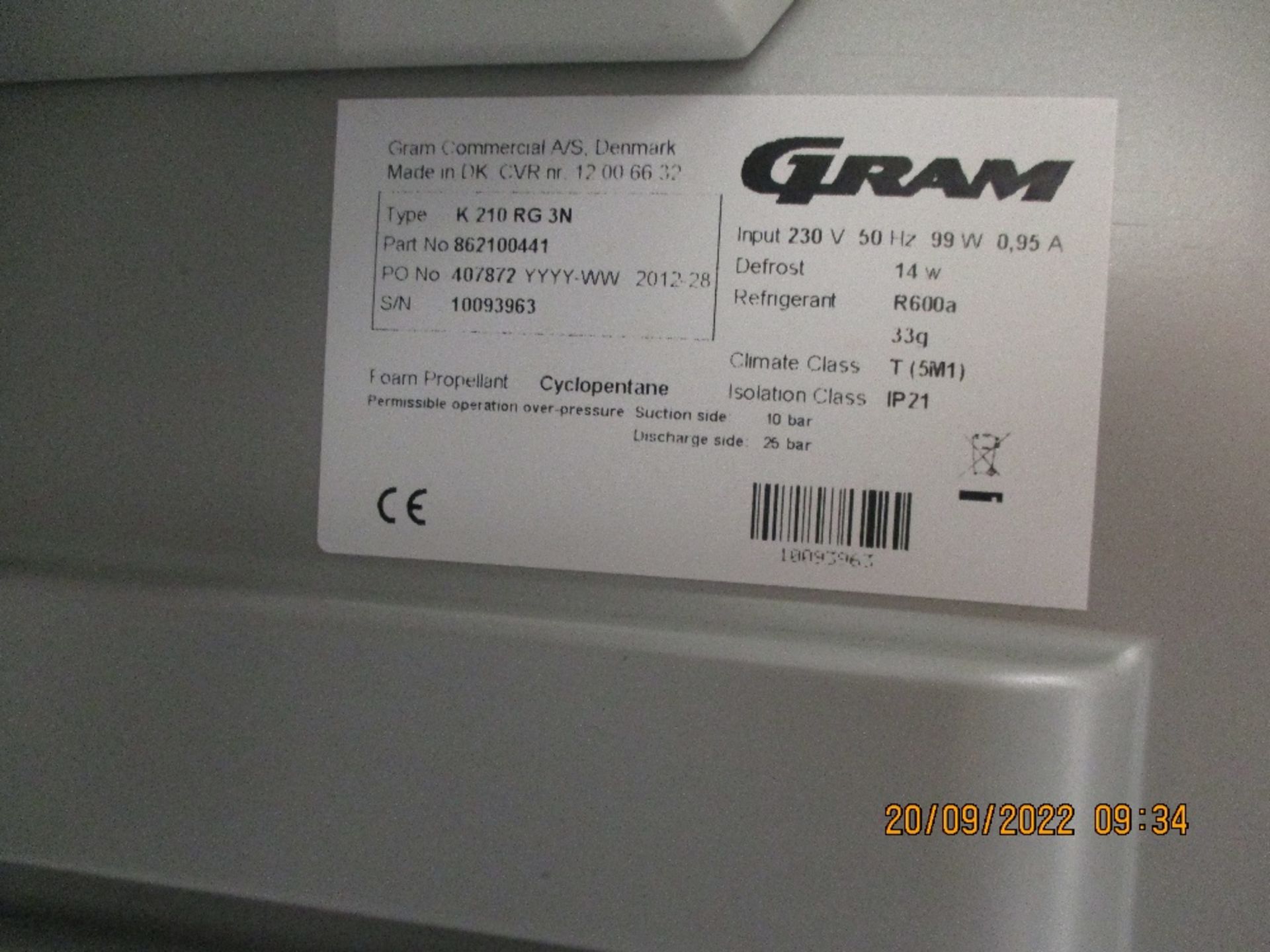 Gram Under Counter Freezer - Bild 5 aus 5