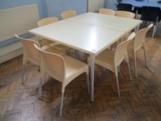 (2) Plastic Dining Tables and Chairs