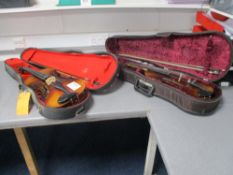 (2) Violin Bow and Case