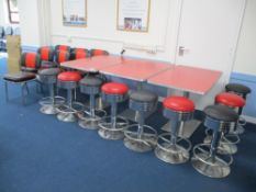 (3) Retro Stainless Steel Dining Table & Chairs