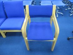(2) Blue Wooden Upholstered Chairs